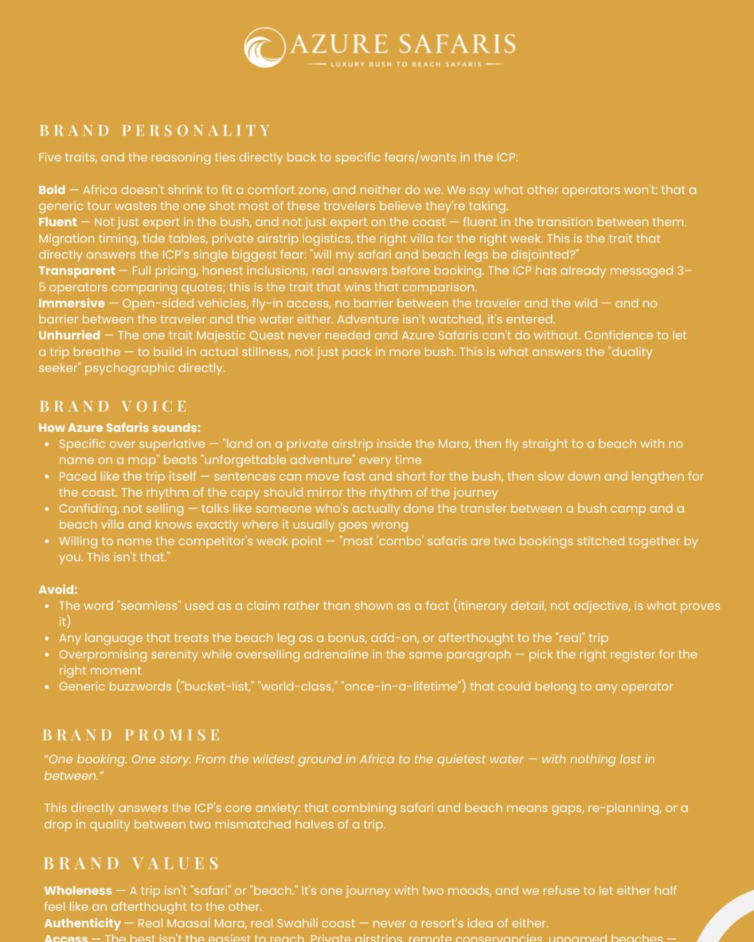 Azure Safaris Brand Style guide 2