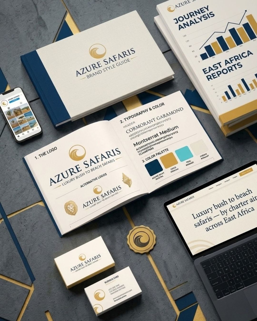 Azure Safaris brand style guide set